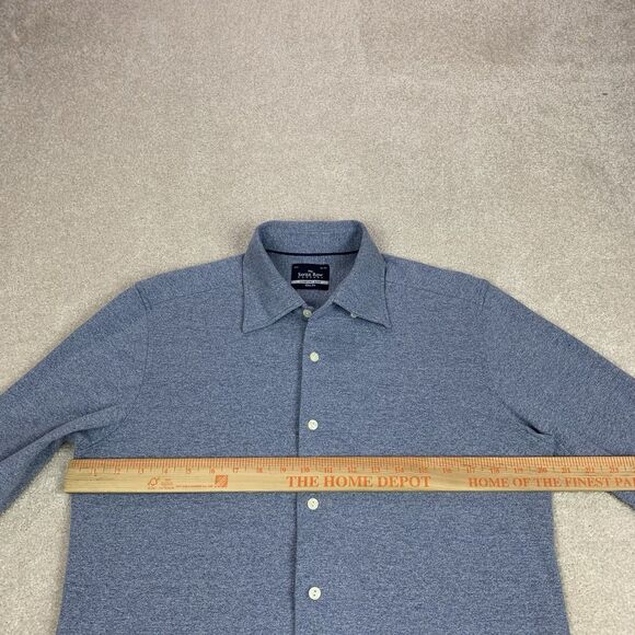 The Savile Row Shirt Mens 15.5 Button Comfort Knit Slim Fit Casual Stretch Gray - Picture 12 of 15